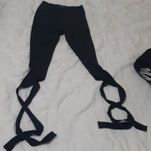 Black fashion nova leggings wrap around the ankles